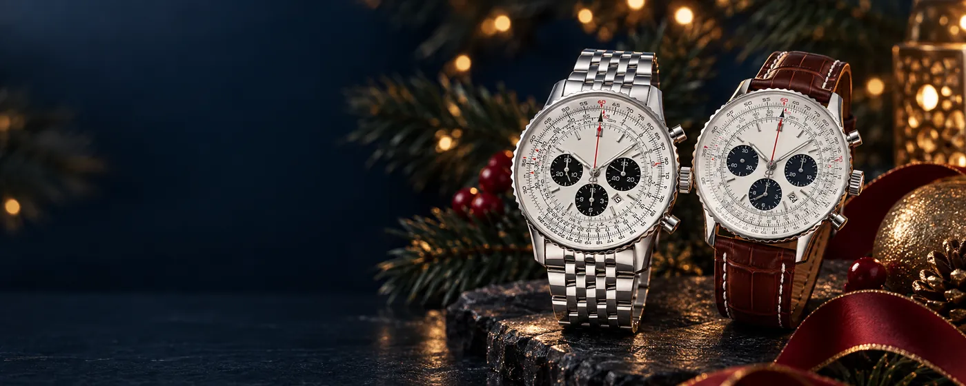 Two chronograph watches arranged for a mobile Christmas campaignslider_item_1