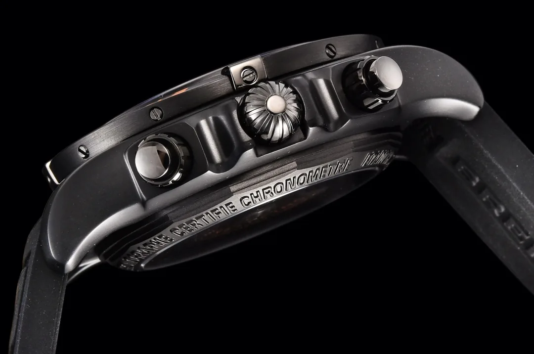 Breitling Chronomat 44 Raven MB0111C2/BD07 Replica Watch - Best Swiss Super Clone with Blacksteel Case, Rubber Strap