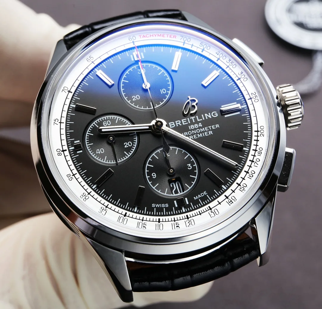 Luxury Replica Breitling Premier A13315351B1P1 Watch – Swiss Movement, 42mm Black Dial, Elegant Chronograph Design