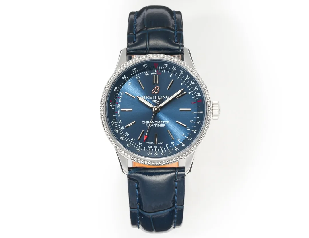 Elegant Swiss Breitling Navitimer A17395161C1P1 Replica Watch – 35mm Women’s Luxury Timepiece With Blue Dial & Leather Strap