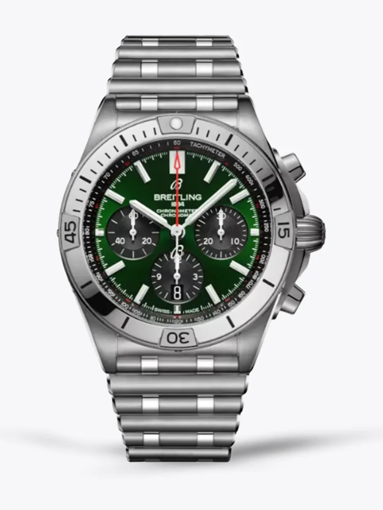 AAA Replica Breitling Chronomat B01 AB0134101L1A1 42mm Green Dial Watch – Luxury Swiss Design With Sapphire Crystal