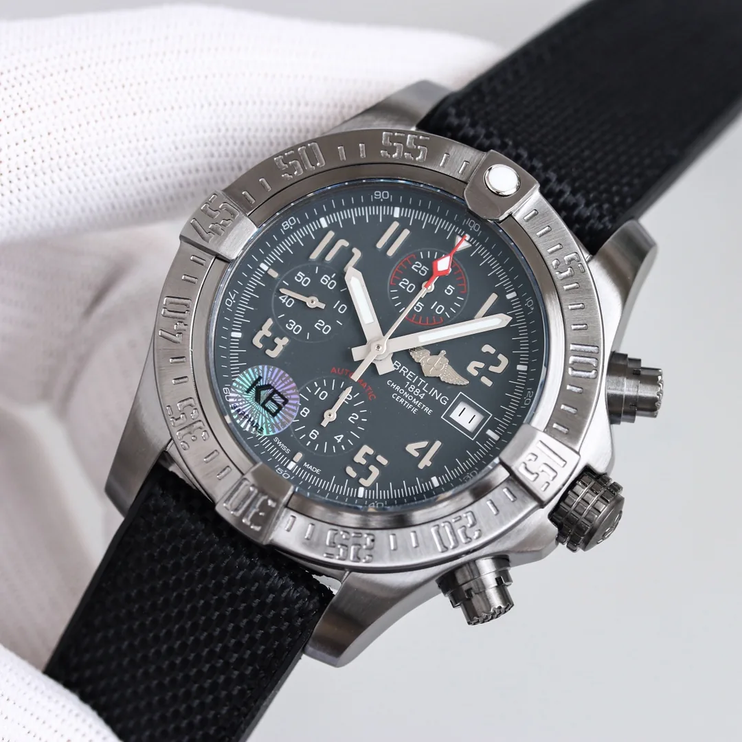 Breitling Avenger Bandit E1338310 Replica - Swiss AAA Super Clone Watch With Black Canvas Strap, Titanium Gray Dial