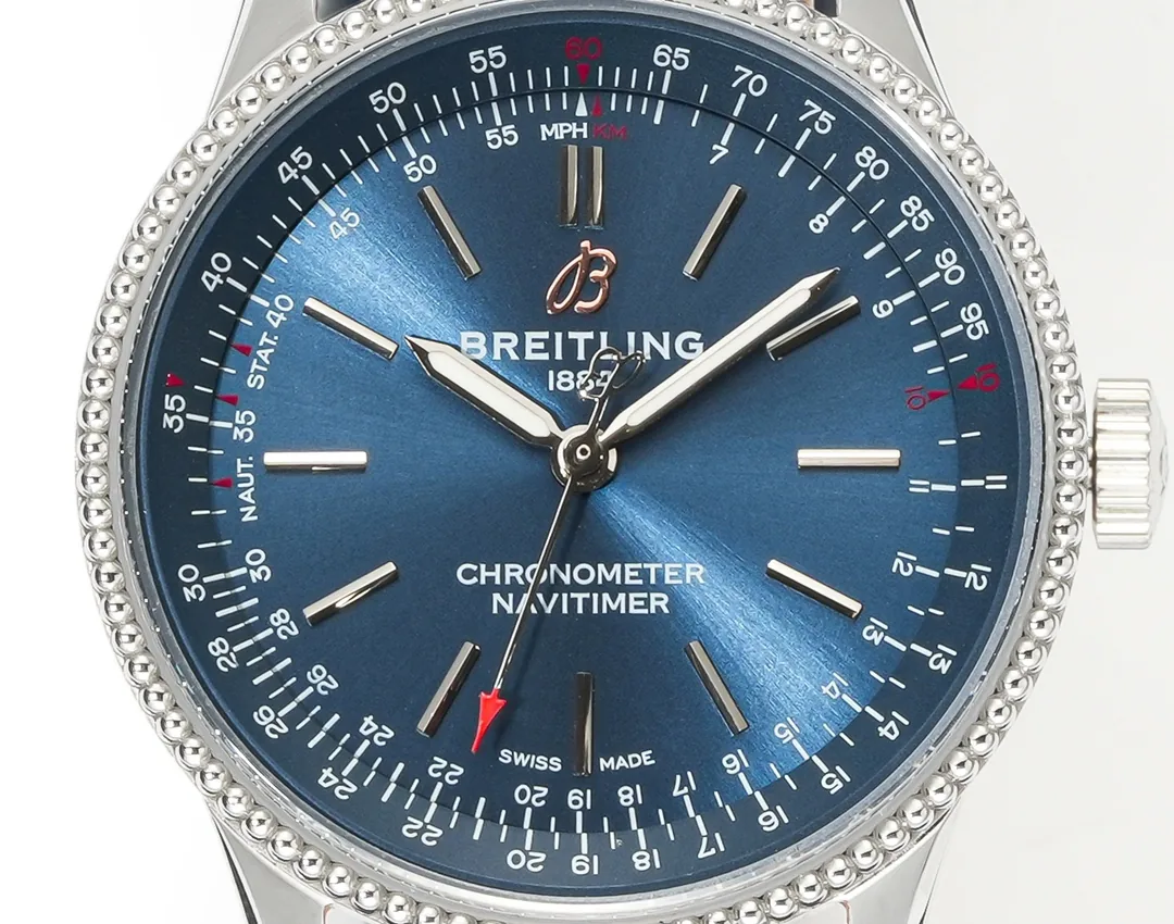 Elegant Swiss Breitling Navitimer A17395161C1P1 Replica Watch – 35mm Women’s Luxury Timepiece With Blue Dial & Leather Strap