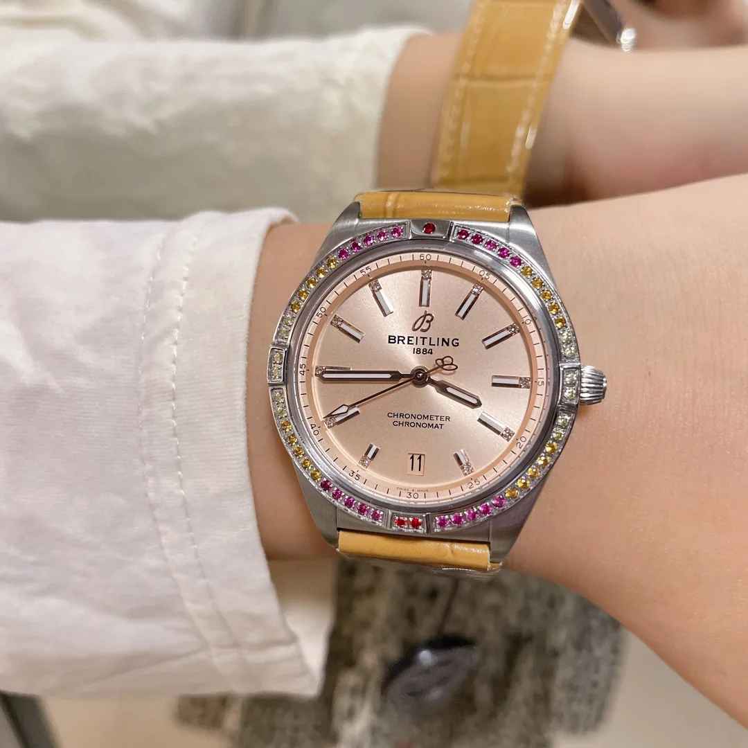 Swiss Automatic Breitling Chronomat A10380611A1P1 Replica South Sea 36mm Women’s Watch – Champagne Dial, Diamond Markers