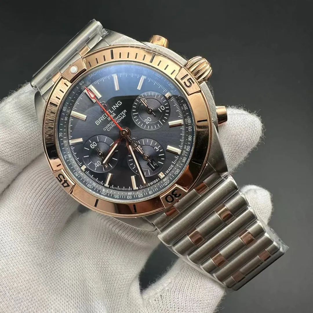 Best Swiss Breitling Chronomat B01 UB0134 Replica – Luxury Men's Watch With Rose Gold Accents