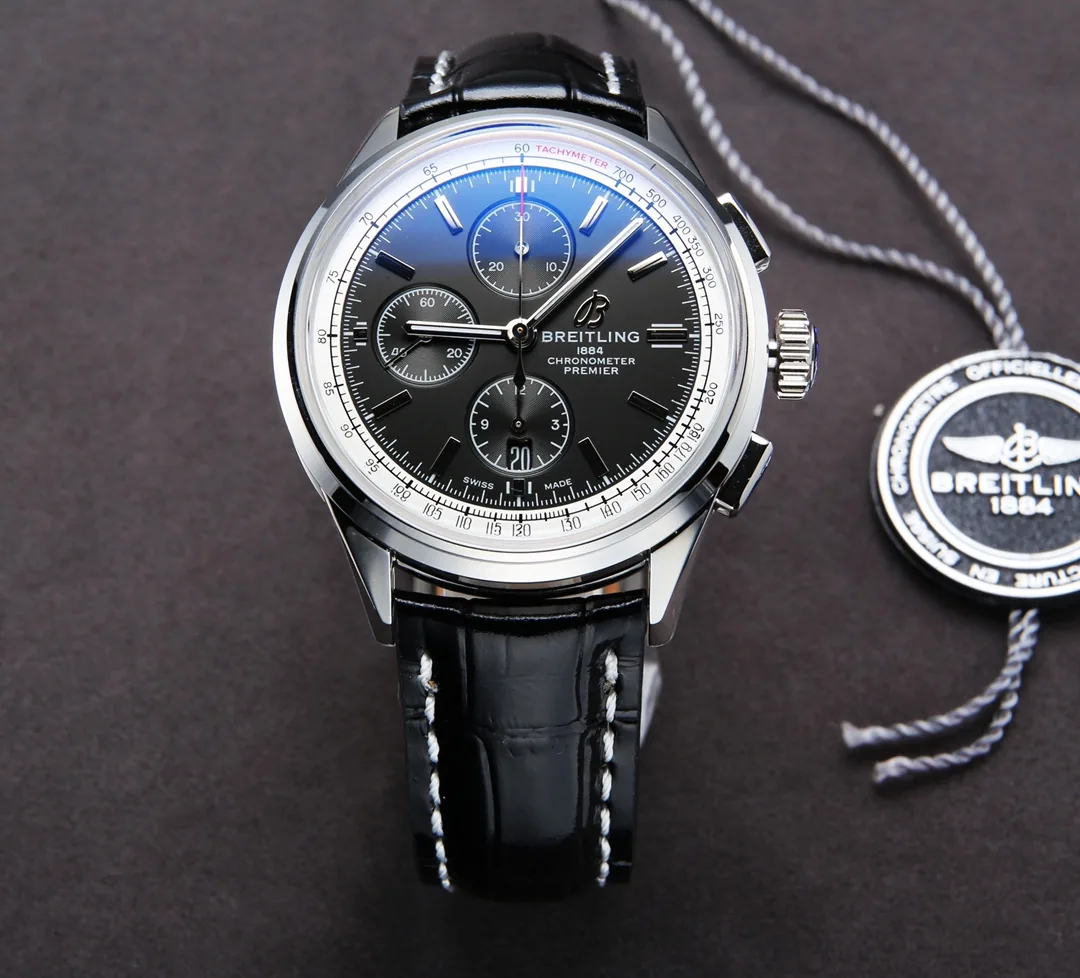 Luxury Replica Breitling Premier A13315351B1P1 Watch – Swiss Movement, 42mm Black Dial, Elegant Chronograph Design