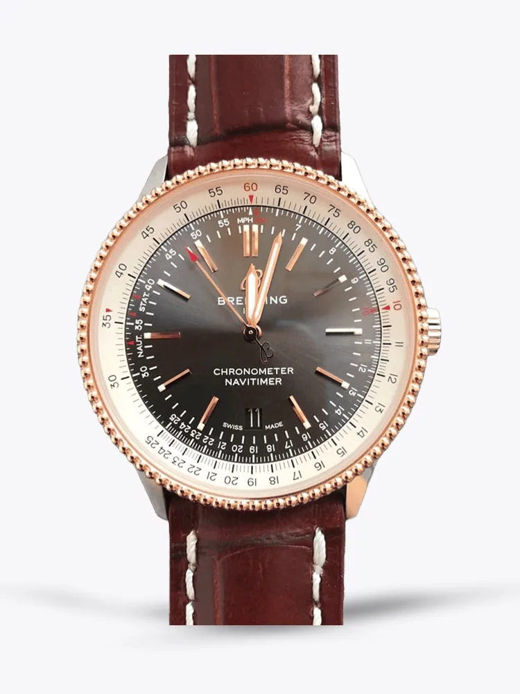 Best Swiss Breitling Navitimer U17326211M1P2 Replica Watch with Brown Leather Strap And Anthracite Dial