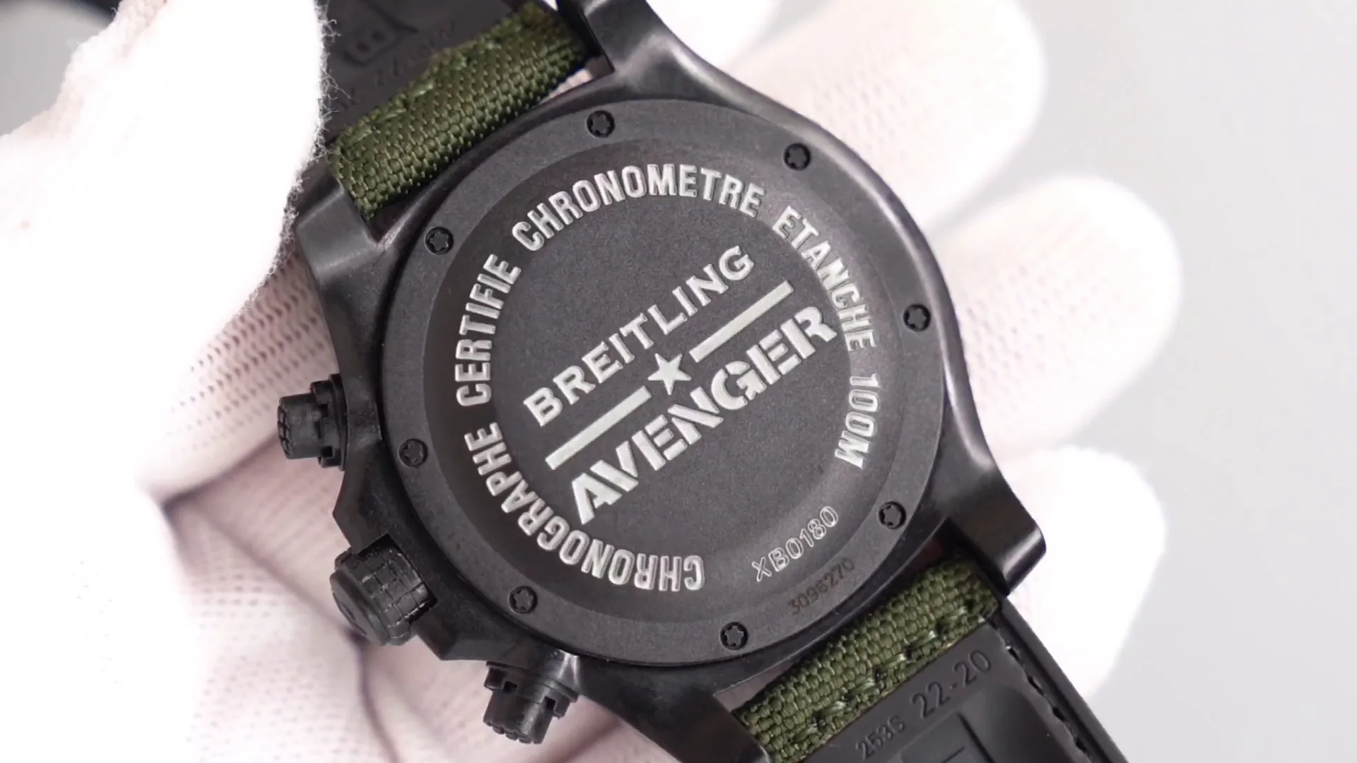 Swiss High-Quality Breitling Avenger Hurricane XB0180 Replica Watch – Bold Military Design With Sapphire Crystal & Green Fabric Strap