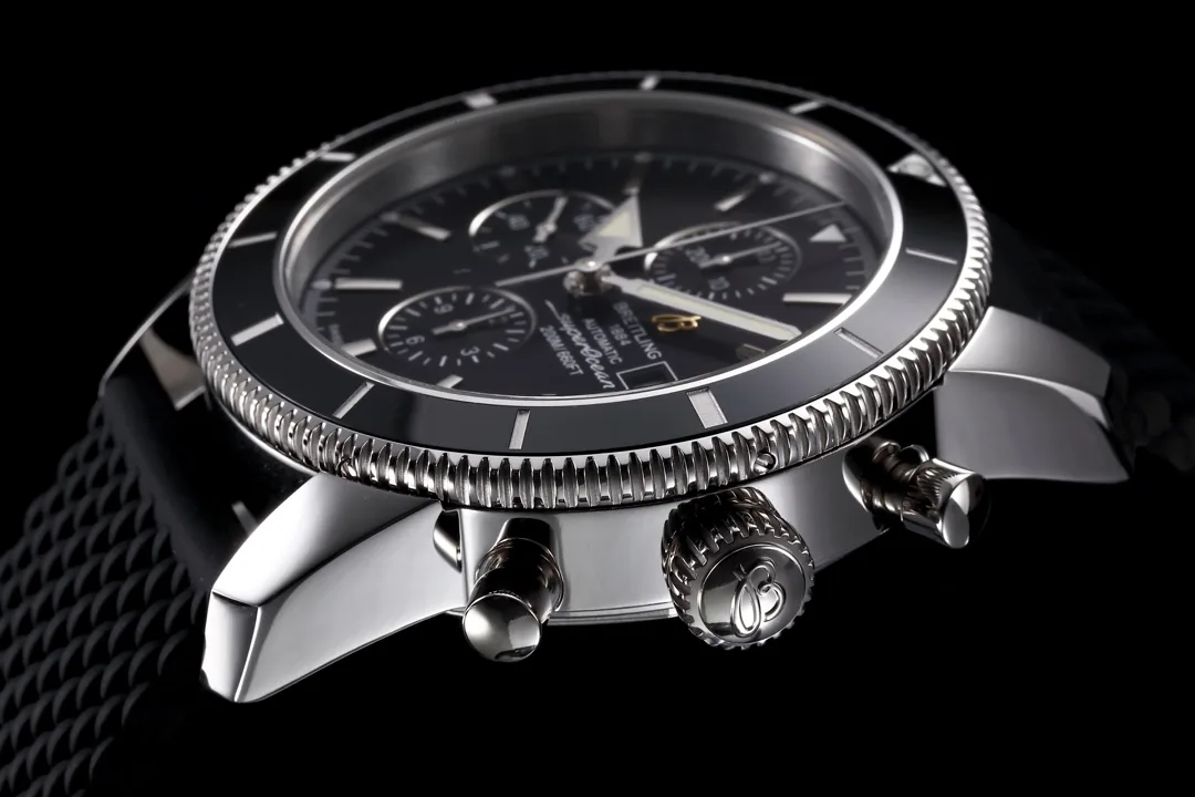 45mm Luxury Replica Breitling Superocean Heritage A13312 Black Dial & Rubber Strap Watch For Men