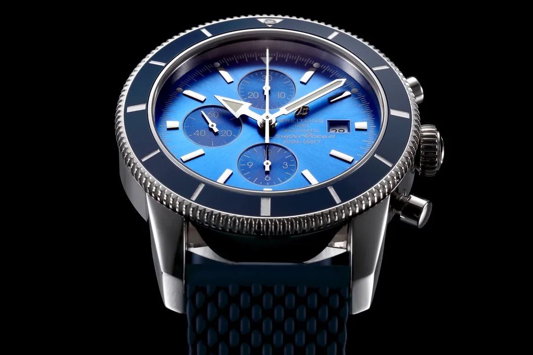 Swiss Breitling Superocean Heritage II A1331216/C963 Replica Watch – Blue Dial, Blue Ceramic Bezel & Rubber Strap