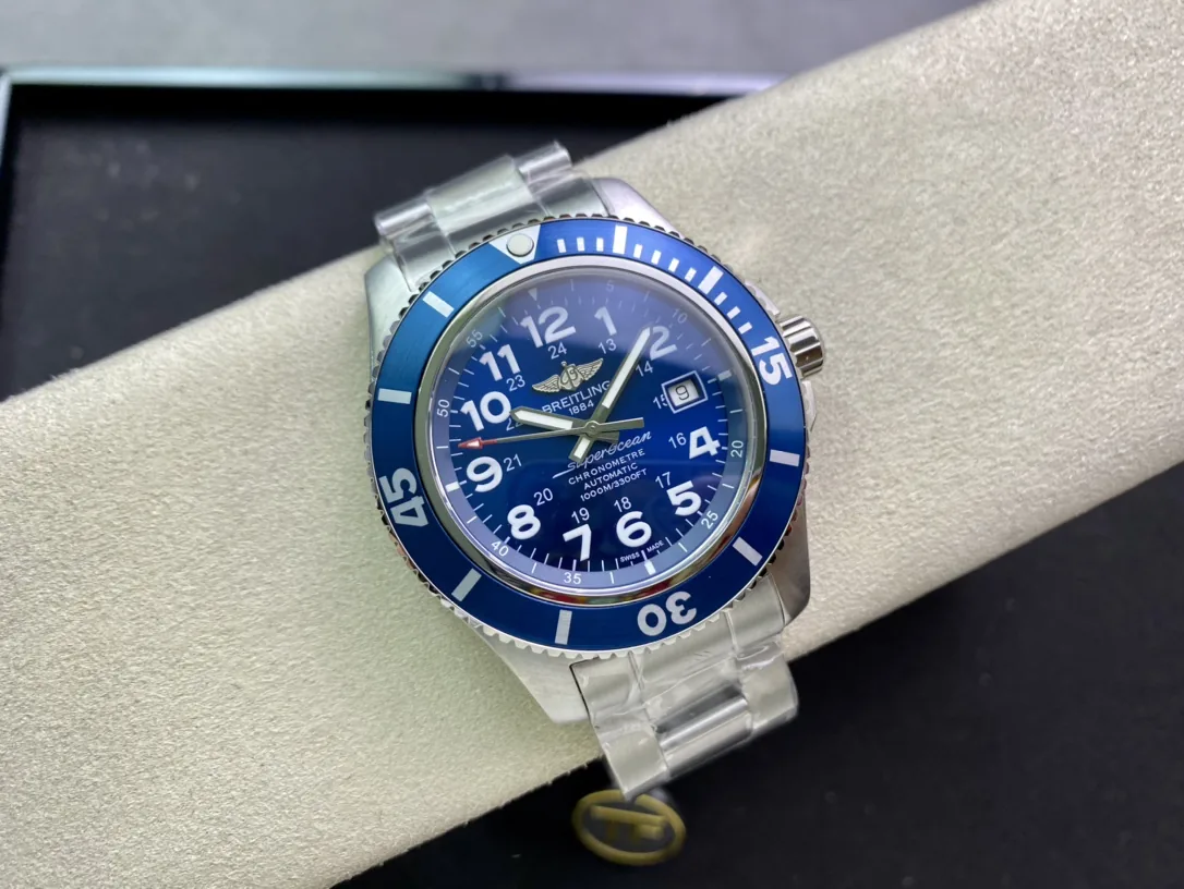 High-End Swiss Breitling Superocean II A17392D81C1A1 Replica Watch – 44mm Stainless Steel Case, Gun Blue Dial