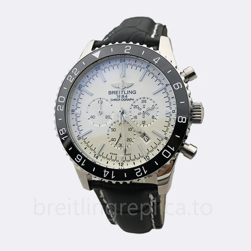 Breitling Chronoliner YB04601A 46mm Men's Silver-tone Ceramics Bezel