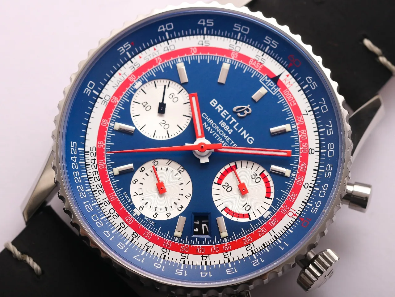 Luxury Breitling Navitimer AB01212B1C1X2 Replica Pan Am Special Edition Watch – Swiss Movement, Blue Dial, Brown Leather Strap