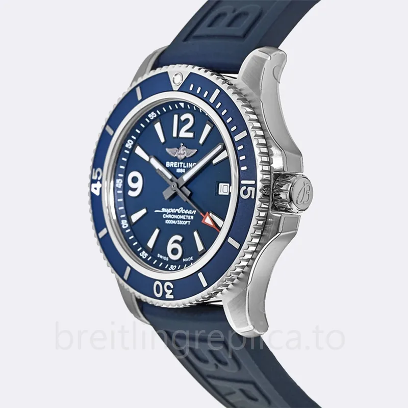 Breitling Superocean Men's 46mm A17366D81C1S1 Silver-tone Blue Dial