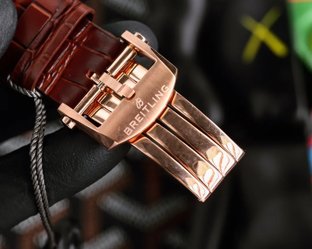 Breitling Premier AB0118 Replica Swiss Watch – Elegant Design, 42mm Rose Gold Case, White Dial, Brown Leather Strap