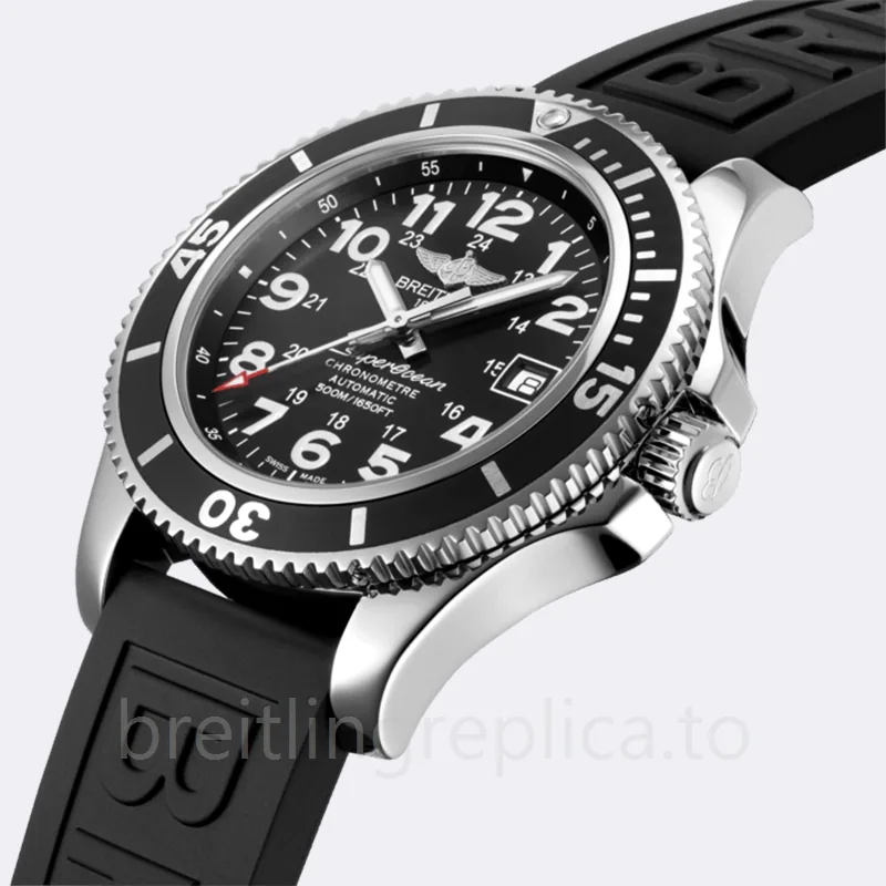 Breitling Superocean 46mm Men's A17365C91B1S2 Black Dial Silver-tone