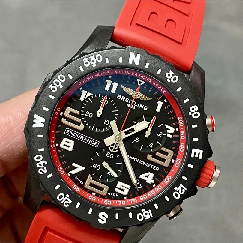 Swiss Breitling Professional Endurance Pro X82310D91B1S1 Replica Chronograph – Black Dial, Red Inner Bezel
