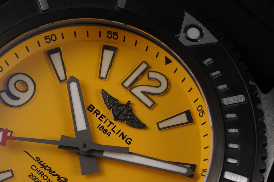 High-Quality Swiss Breitling SuperOcean M17368D71I1S2 Replica Watch – Bold Yellow Dial, 46mm Black Case