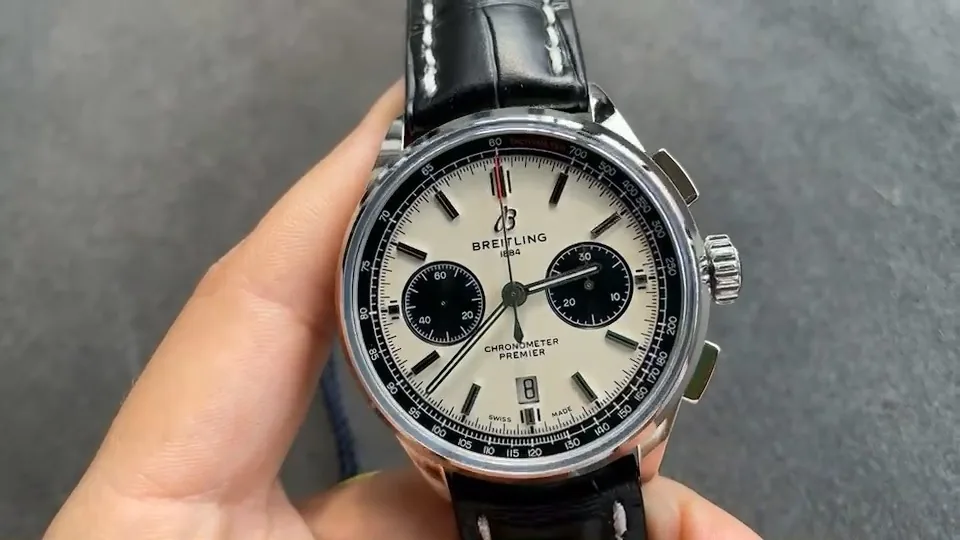 Breitling Premier AB0118221G1P1 Replica – Classic White Panda Dial & Premium Leather Strap Watch