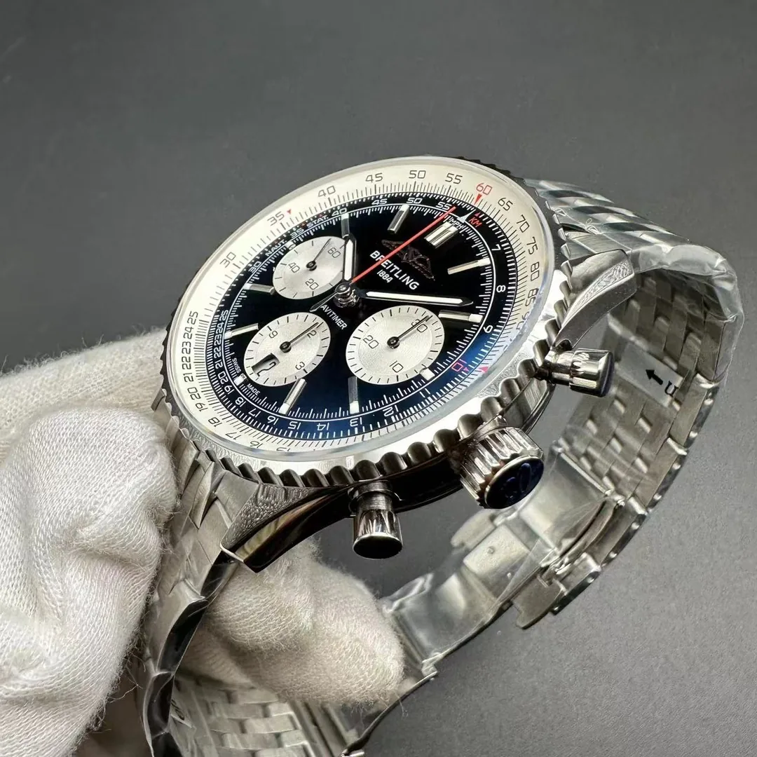 Top-Quality AAA 43mm Breitling Navitimer AB0138211B1A1 Replica – Stunning Black Dial & Transparent Back