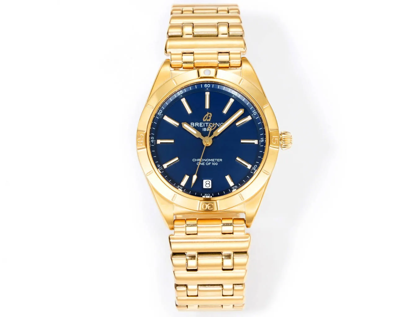 Elegant Women's Swiss Replica Breitling Chronomat K103801A1C1K1 36mm Victoria Beckham Blue Dial Watch