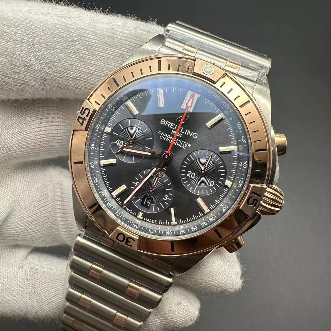 Best Swiss Breitling Chronomat B01 UB0134 Replica – Luxury Men's Watch With Rose Gold Accents