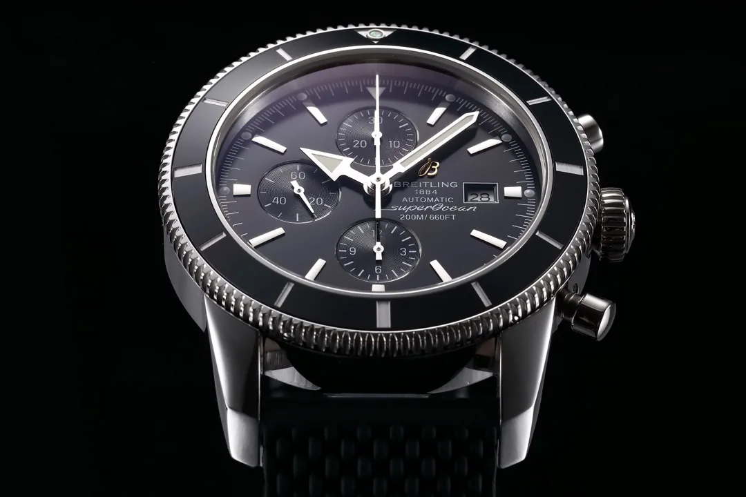 45mm Luxury Replica Breitling Superocean Heritage A13312 Black Dial & Rubber Strap Watch For Men