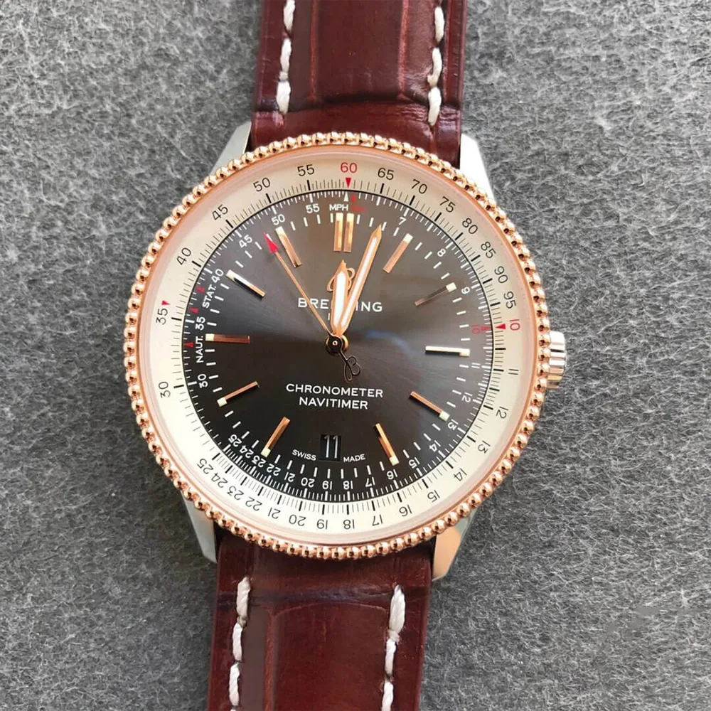 Best Swiss Breitling Navitimer U17326211M1P2 Replica Watch with Brown Leather Strap And Anthracite Dial