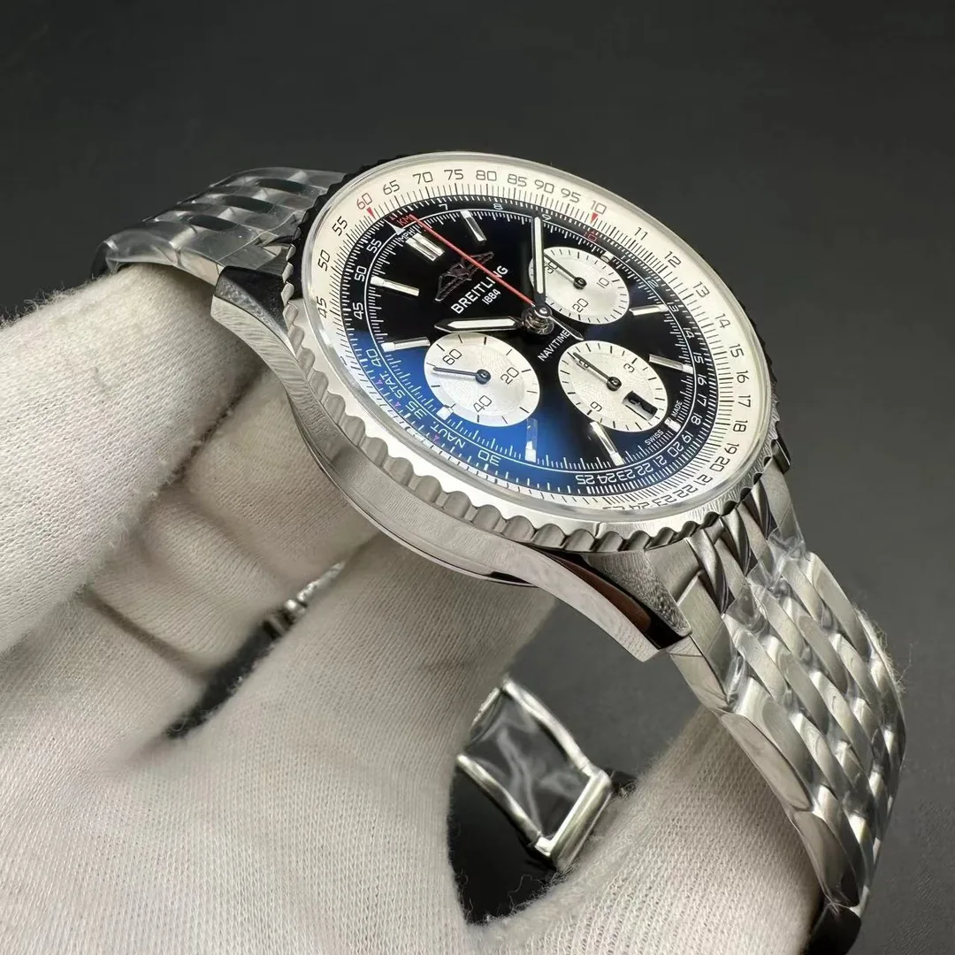 Top-Quality AAA 43mm Breitling Navitimer AB0138211B1A1 Replica – Stunning Black Dial & Transparent Back