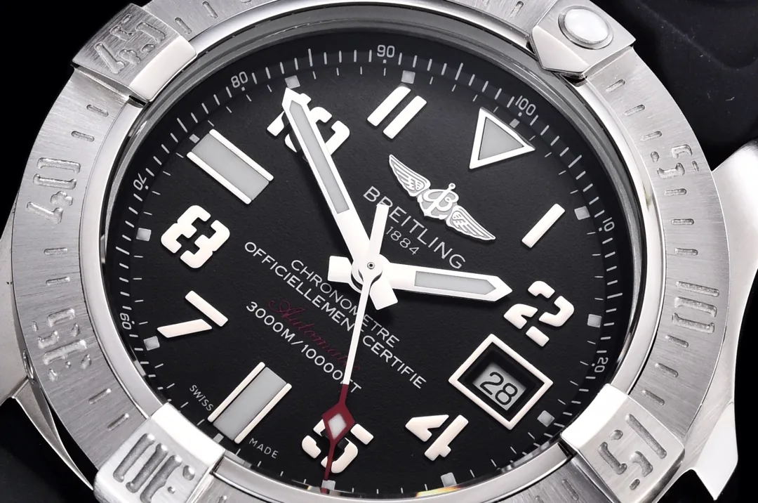 Swiss Breitling Avenger II Seawolf A1733110.BC31 Replica Men’s 45mm Watch – Black Dial & Rubber Strap