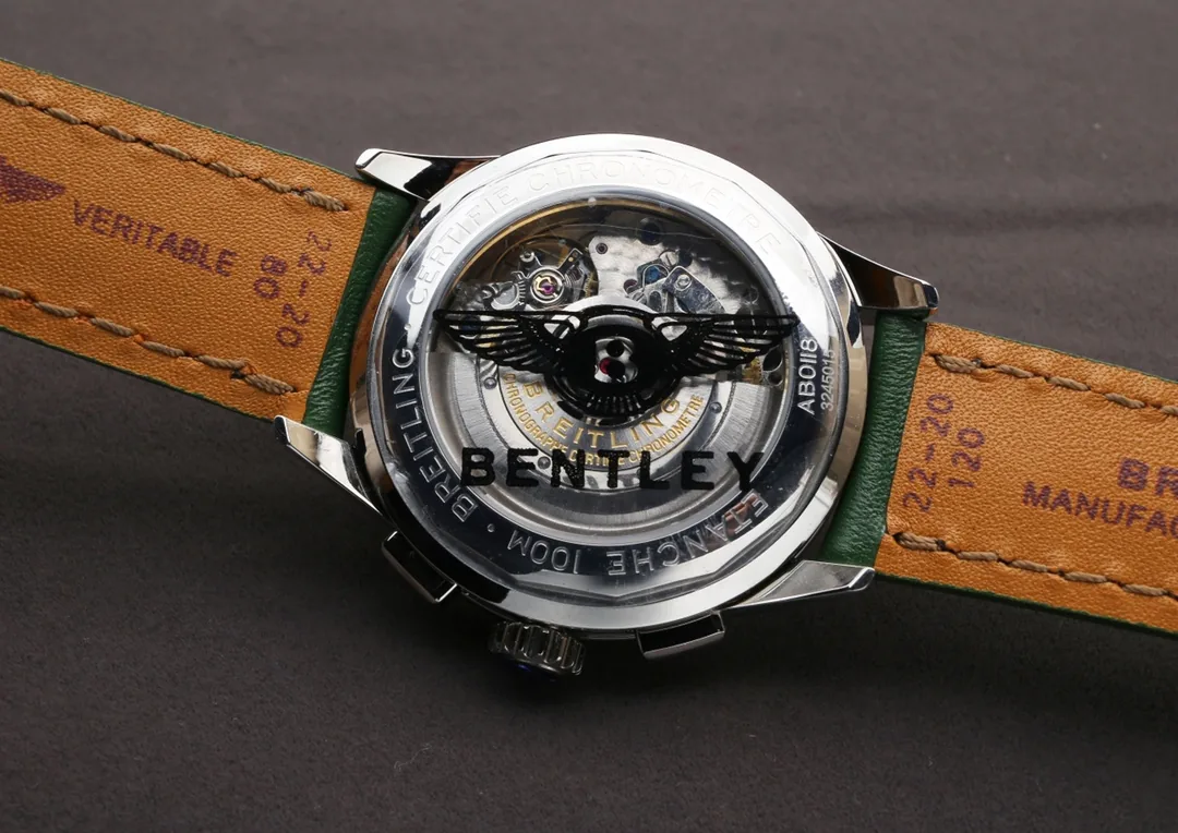 Premium Replica Breitling Premier B01 AB0118221L1P1 Watch – 42mm Green Dial, Vintage-Inspired Design, Green Leather Strap