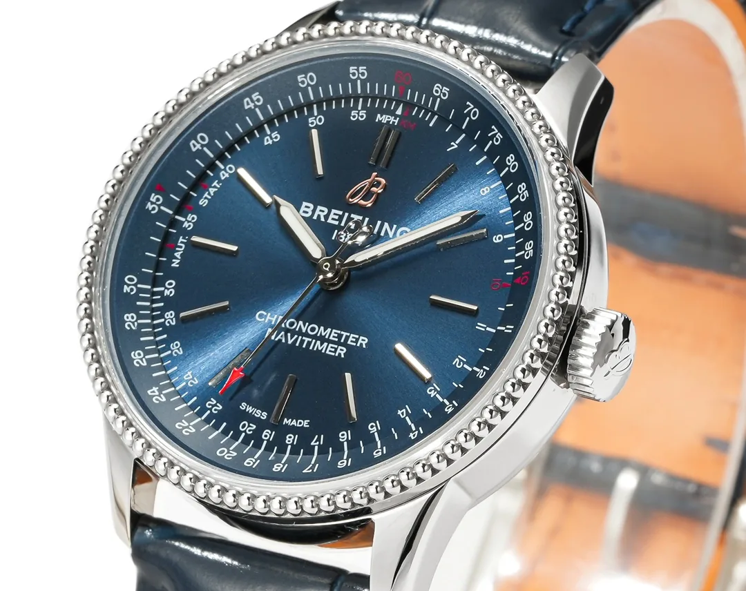 Elegant Swiss Breitling Navitimer A17395161C1P1 Replica Watch – 35mm Women’s Luxury Timepiece With Blue Dial & Leather Strap