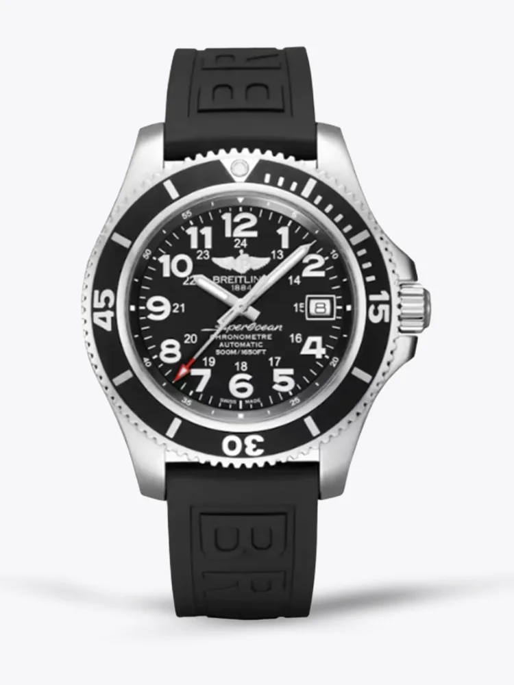 High-End AAA Breitling Superocean II A17365C91B1S1 Replica 42mm Volcano Black Dial Men’s Dive Watch