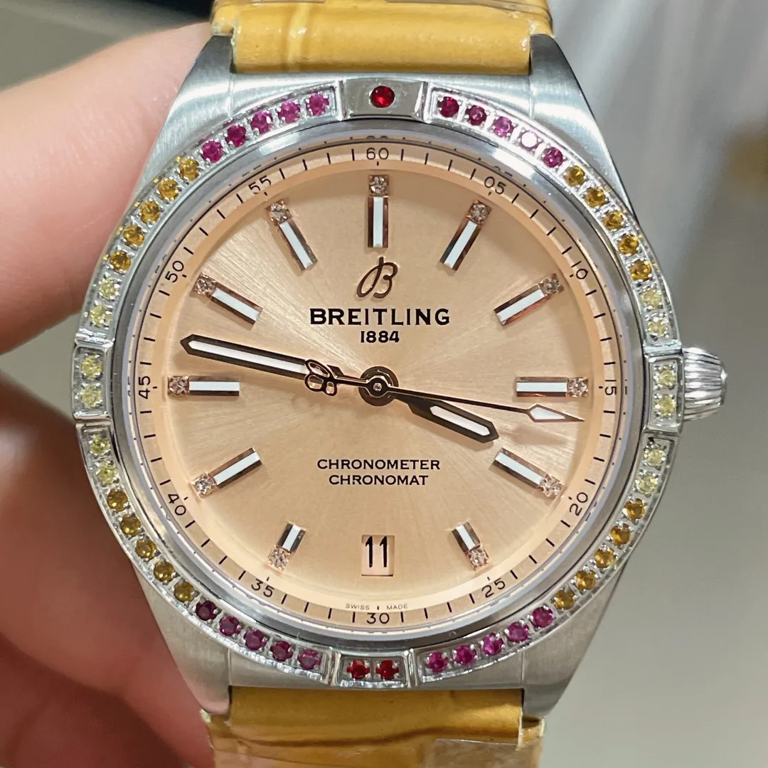 Swiss Automatic Breitling Chronomat A10380611A1P1 Replica South Sea 36mm Women’s Watch – Champagne Dial, Diamond Markers