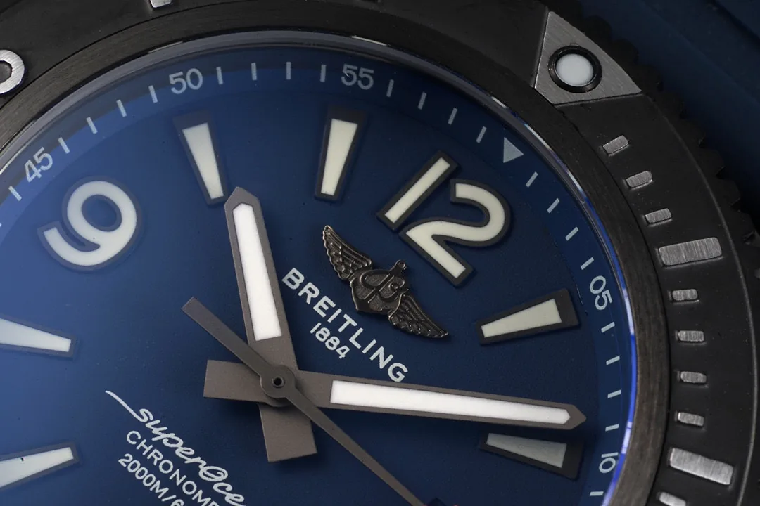 Swiss Replica Breitling Superocean M17368D71C1S1 46mm Blue Dial Diver Watch With Sapphire Glass And Rubber Strap