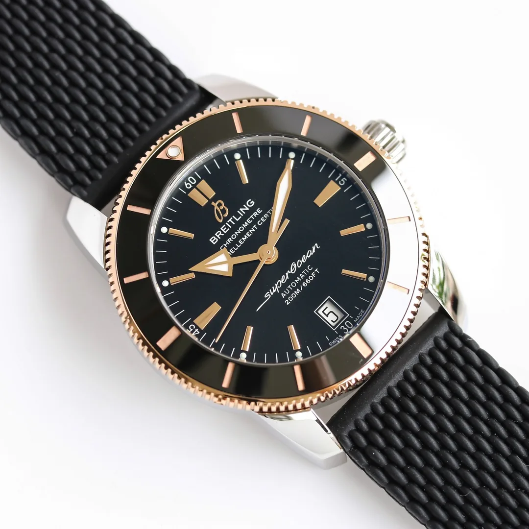 Luxury Swiss Breitling Superocean Heritage UB2010121B1S1 Replica 42mm Watch – Black Dial & Rubber Strap