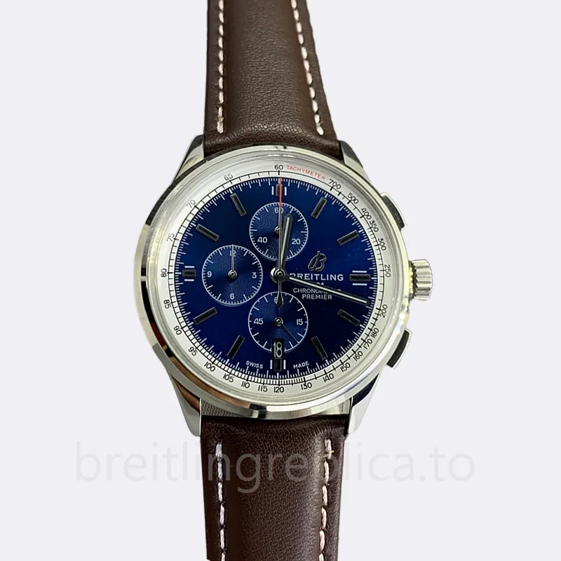 Breitling Premier A13315351C1X2 Men's 46mm Silver-tone