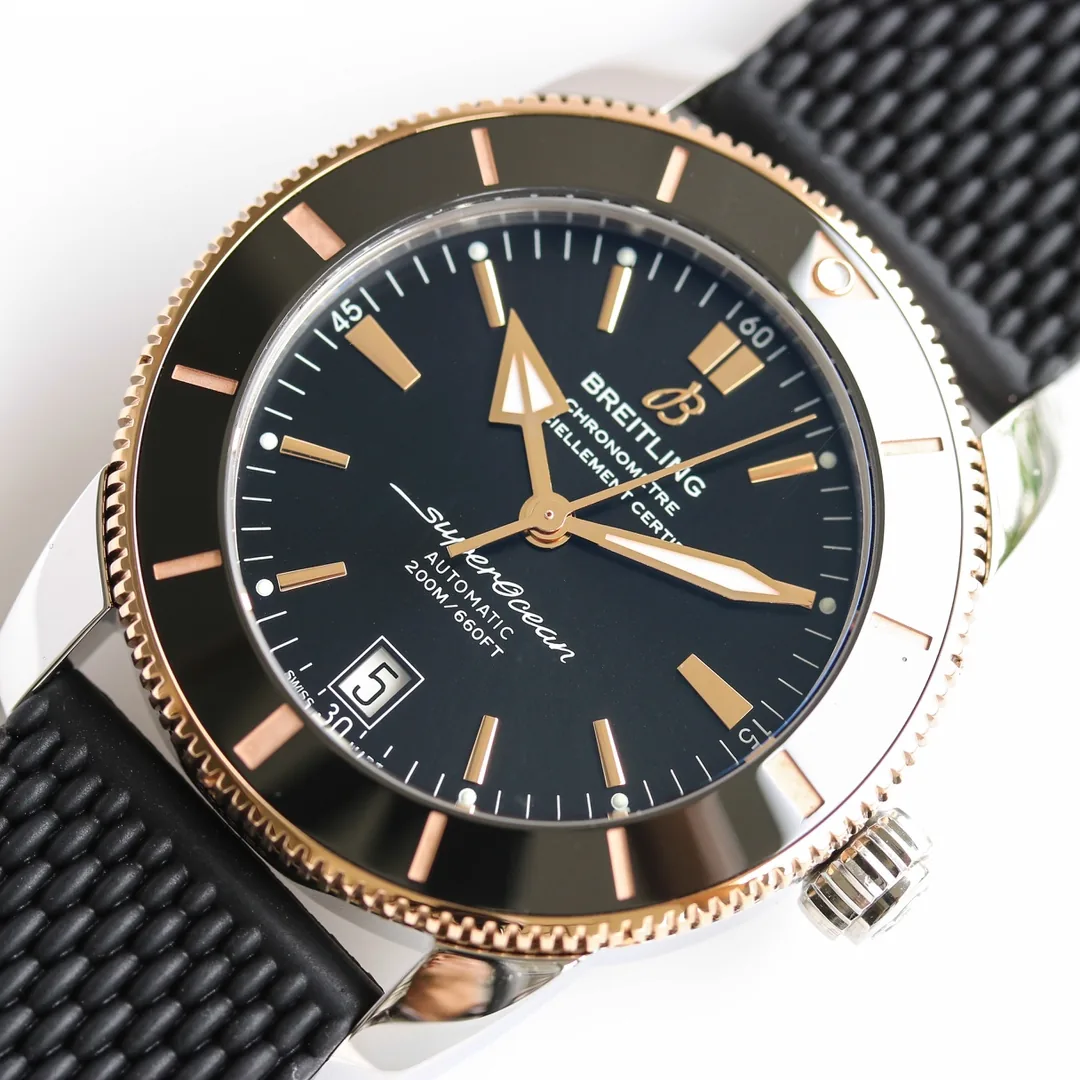 Luxury Swiss Breitling Superocean Heritage UB2010121B1S1 Replica 42mm Watch – Black Dial & Rubber Strap