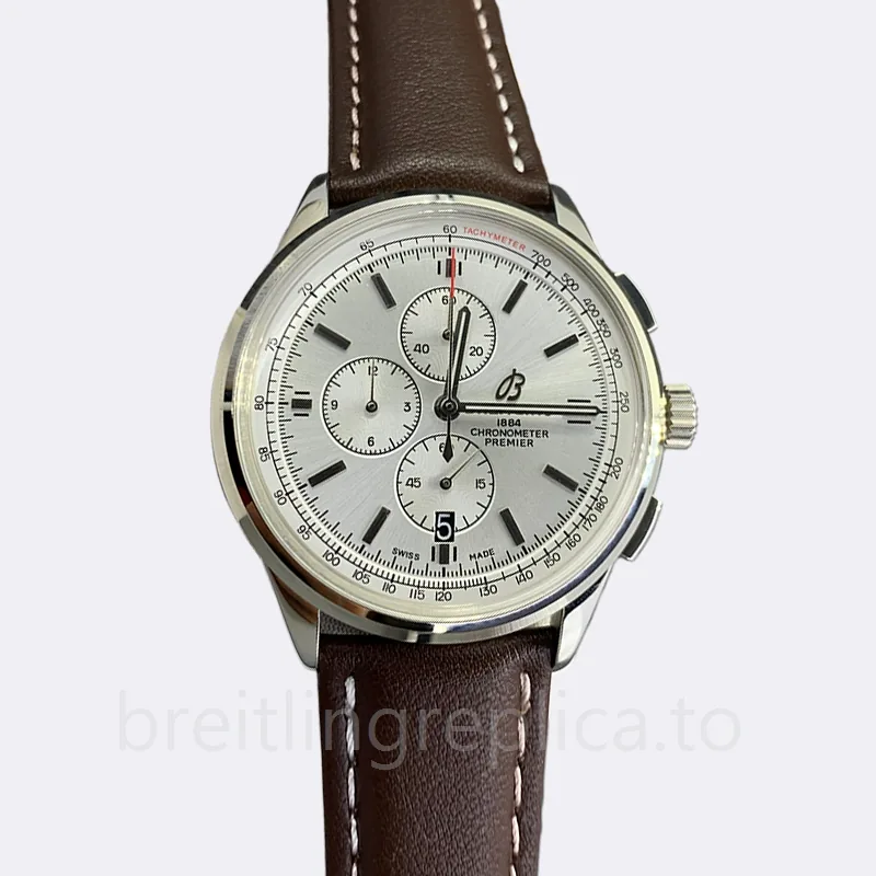 Breitling Premier 46mm Men's A13315351 White Dial Quartz