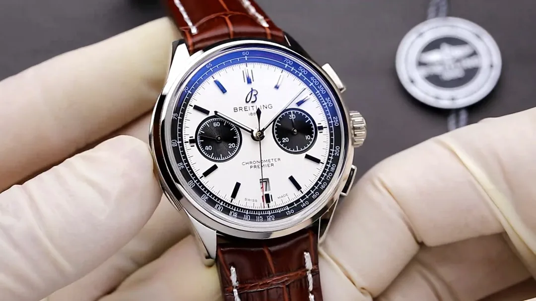 Swiss AAA Breitling Premier AB0118221G1P1 Replica Watch For Modern Gentlemen – White Panda Dial, Brown Leather Strap