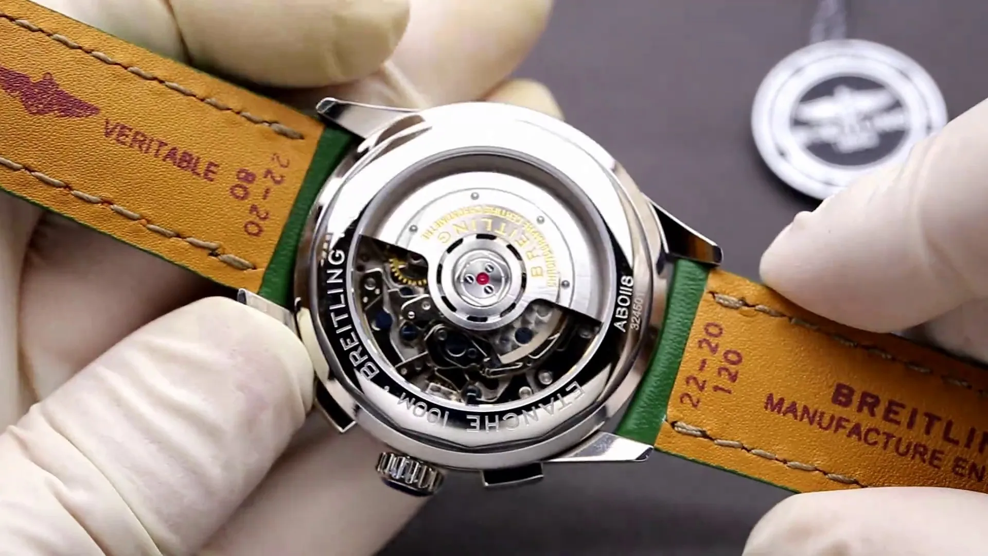 Swiss Breitling Premier AB0118221L1P2 Replica Watch – Elegant 42mm Green Sunburst Dial, Premium Leather Strap