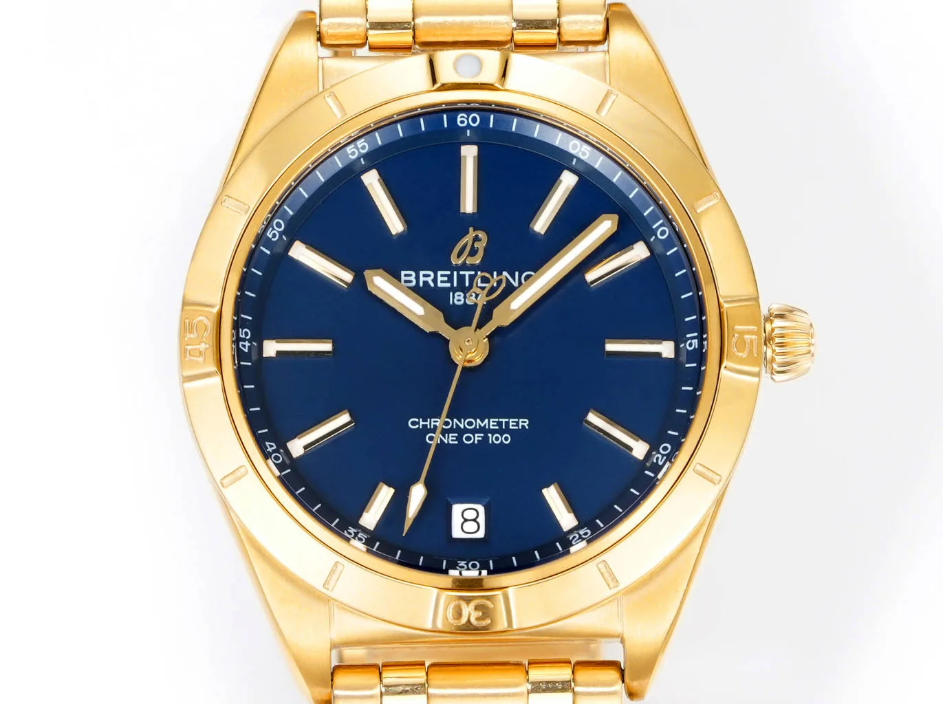 Elegant Women's Swiss Replica Breitling Chronomat K103801A1C1K1 36mm Victoria Beckham Blue Dial Watch