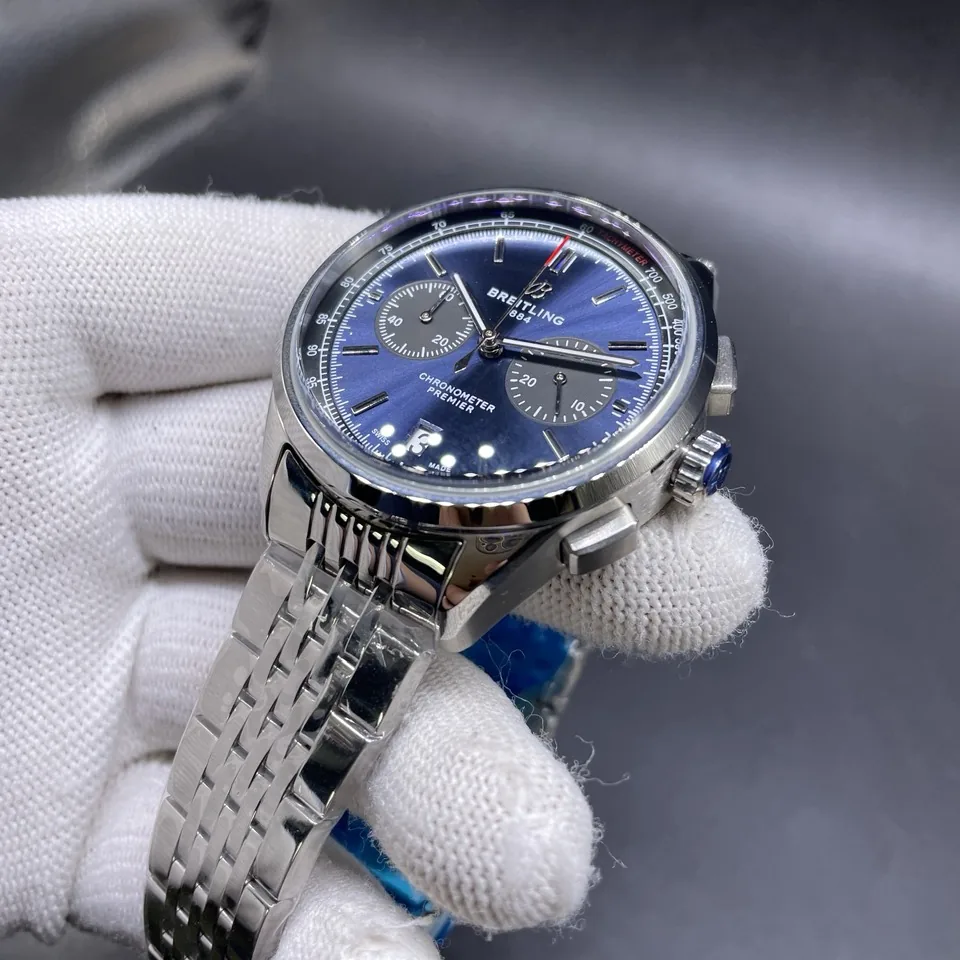 AAA Replica Breitling Premier B01 AB0118 Watch – 42mm Blue Dial, Swiss Movement, Elegant Stainless Steel Build