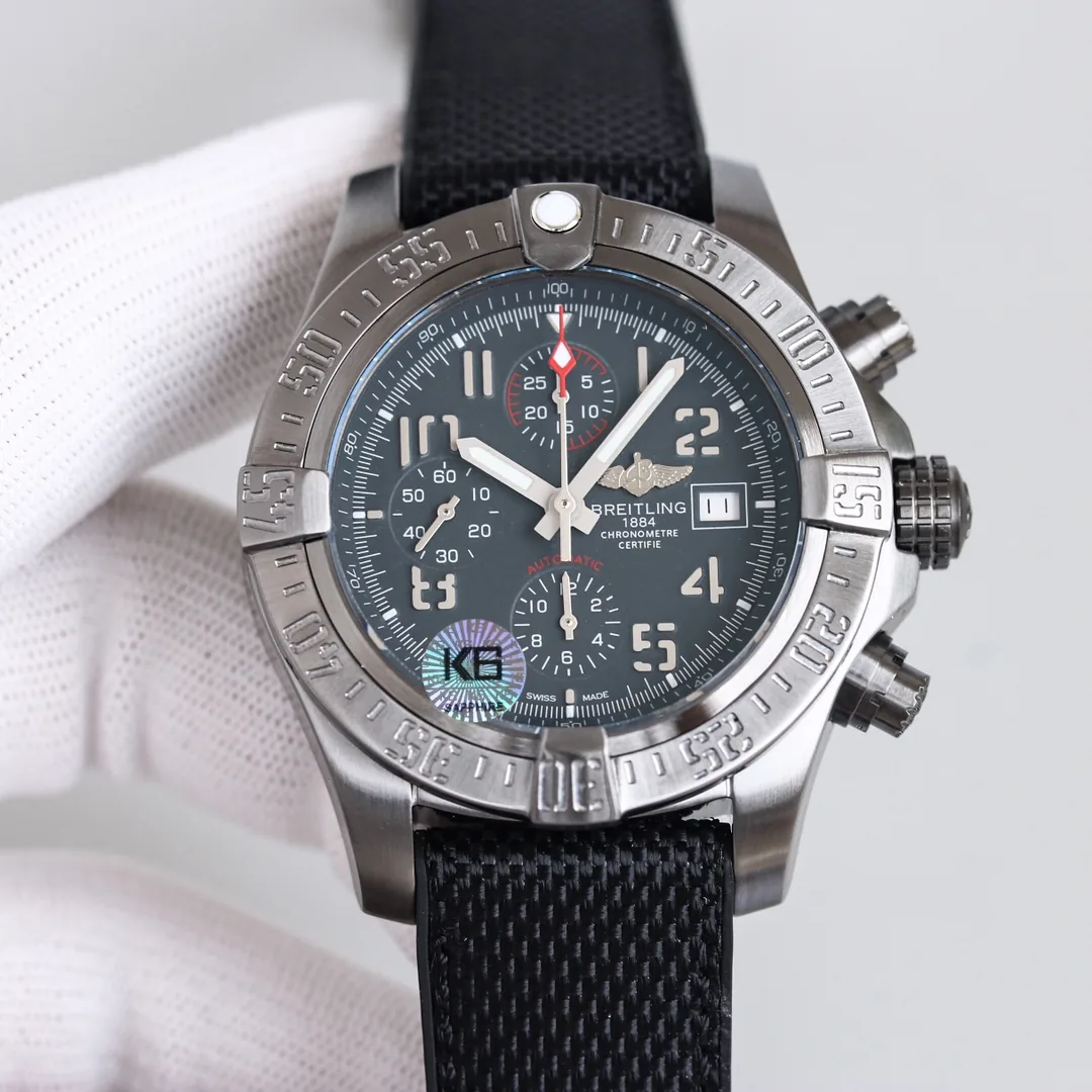 Breitling Avenger Bandit E1338310 Replica - Swiss AAA Super Clone Watch With Black Canvas Strap, Titanium Gray Dial