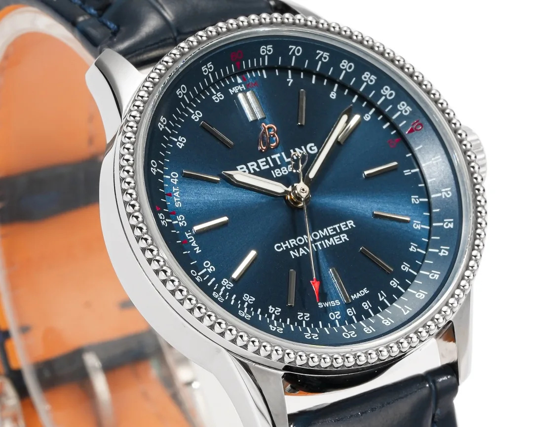 Elegant Swiss Breitling Navitimer A17395161C1P1 Replica Watch – 35mm Women’s Luxury Timepiece With Blue Dial & Leather Strap
