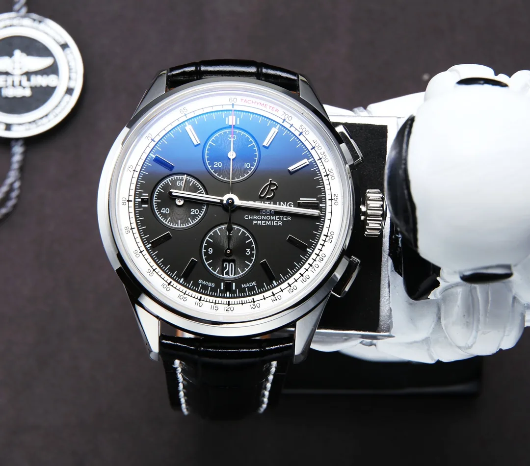 Luxury Replica Breitling Premier A13315351B1P1 Watch – Swiss Movement, 42mm Black Dial, Elegant Chronograph Design