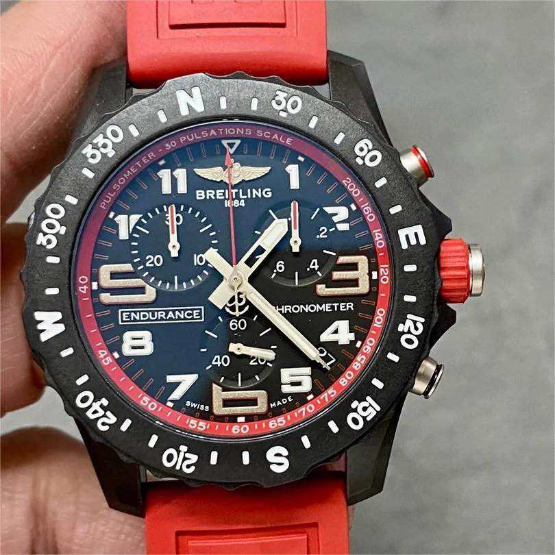 Swiss Breitling Professional Endurance Pro X82310D91B1S1 Replica Chronograph – Black Dial, Red Inner Bezel