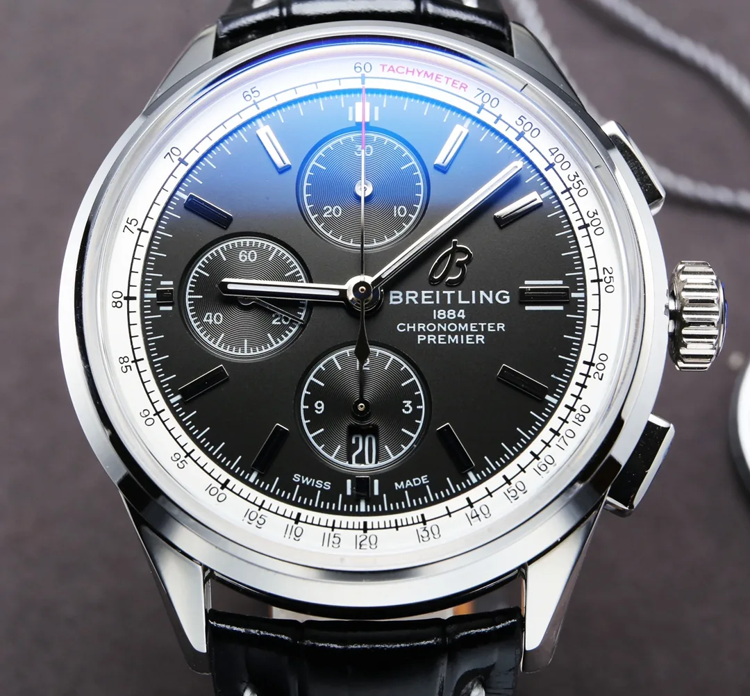 Luxury Replica Breitling Premier A13315351B1P1 Watch – Swiss Movement, 42mm Black Dial, Elegant Chronograph Design