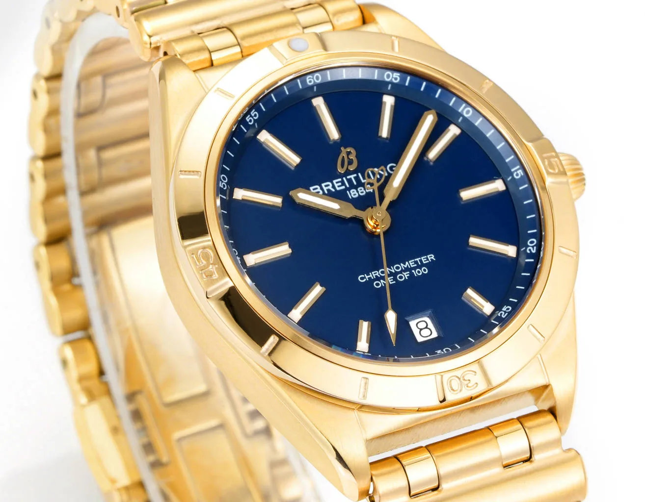 Elegant Women's Swiss Replica Breitling Chronomat K103801A1C1K1 36mm Victoria Beckham Blue Dial Watch