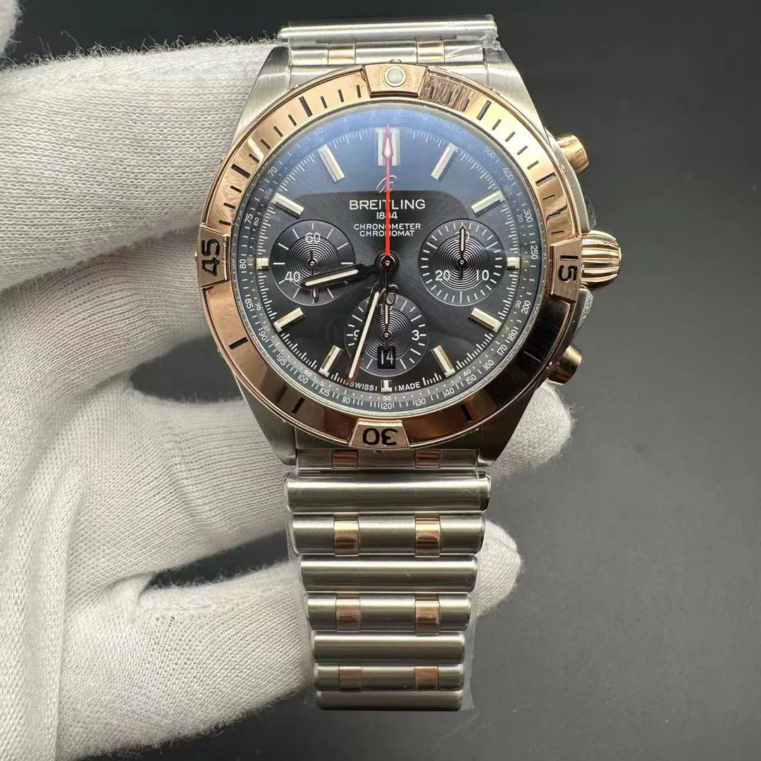 Best Swiss Breitling Chronomat B01 UB0134 Replica – Luxury Men's Watch With Rose Gold Accents